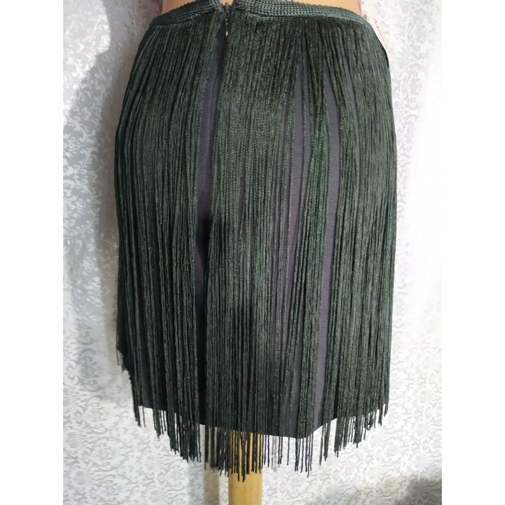 New! Miroa Dark Green Short Mini Fringe Skirt - Juniors Size SMALL @17